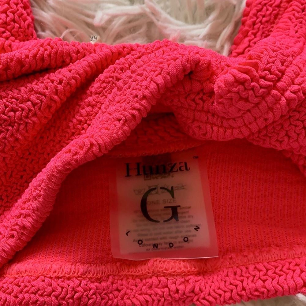 New Hunza g Juno twisted bikini set in hot pink /red one size - Picture 5 of 10